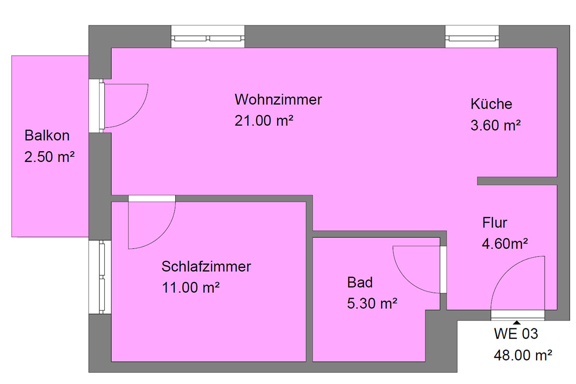 Beispielgrundriss einer Wohnung