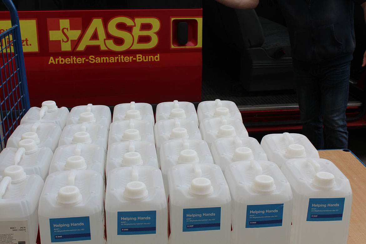 Kostenfreies Desinfektionsmittel von BASF Schwarzheide