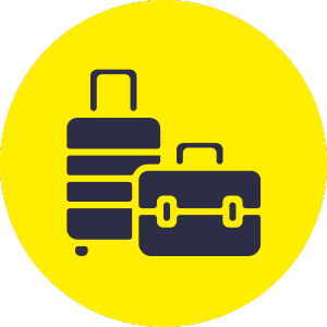 Icon mit einem Koffer und einer Tasche