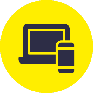 Icon mit Laptop und Mobiltelefon